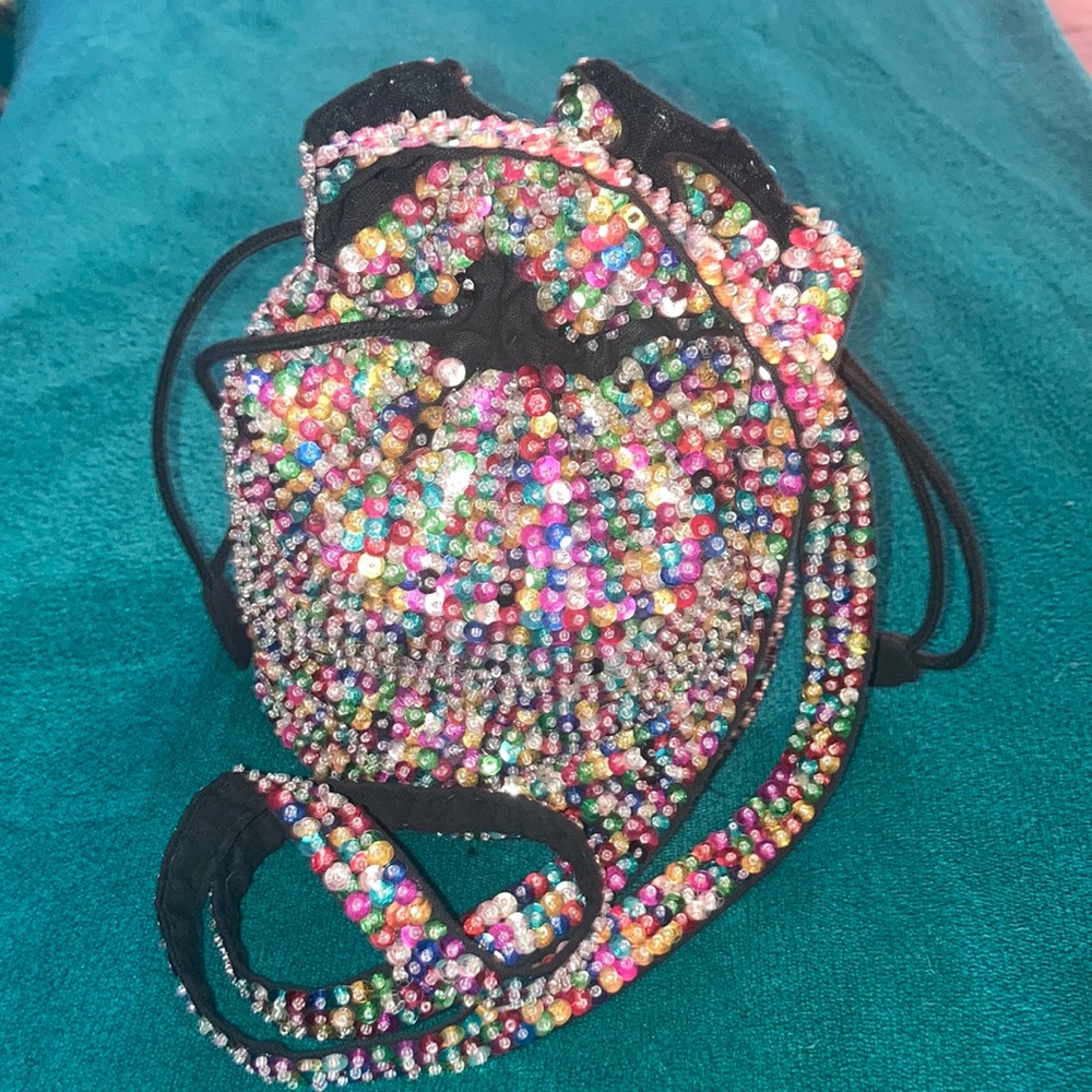 Rainbow Sequined Pouch Purse